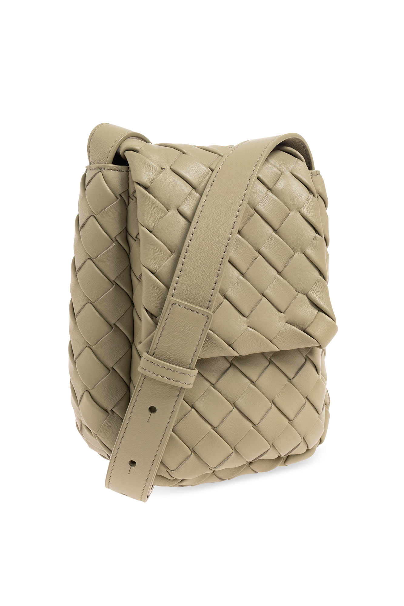 【関税&送料込】Bottega Veneta Vertical Cobble Mini Crossbod Bottega Veneta: Green Mini Vertical Cobble Pouch | SSENSE